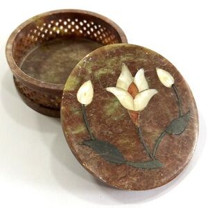 Elegant Brown Floral Jewelry Box